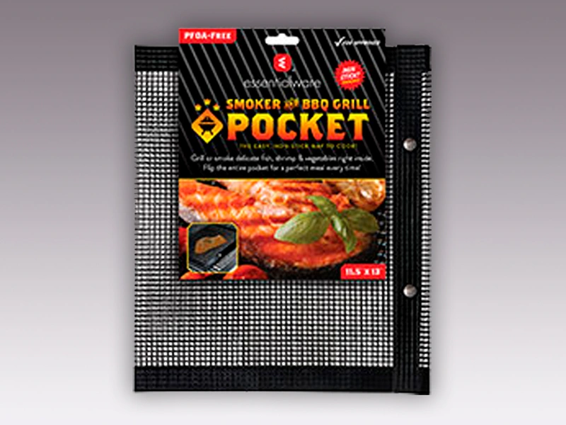 PTFE Non-stick BBQ Grill and Smoker Pocket with Snaps | 11.5