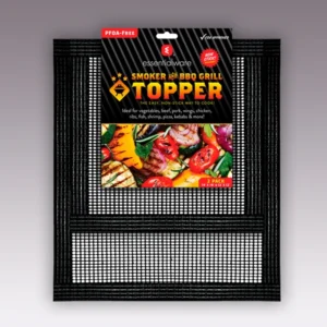 PTFE Non-stick BBQ Grill and Smoker Mesh Toppers | 14" x 16" & 12" x 12" | 2 pack from Essentialware