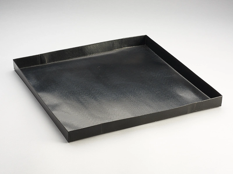 Essentialware's PTFE non-stick 14.5" x 13.5" x 1" solid oven baskets are made from FDA-approved Teflon material, easy to clean & are food safe.